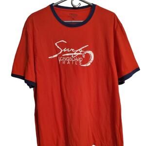 IZOD Men's Short sleeved t-shirt Surfer graphic Red with navy sz.2XL